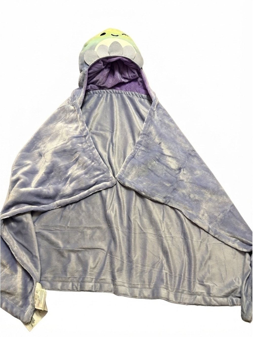 Squishmallows Shark Hooded Throw Blanket Wearable Plush Purple Kids 46x29